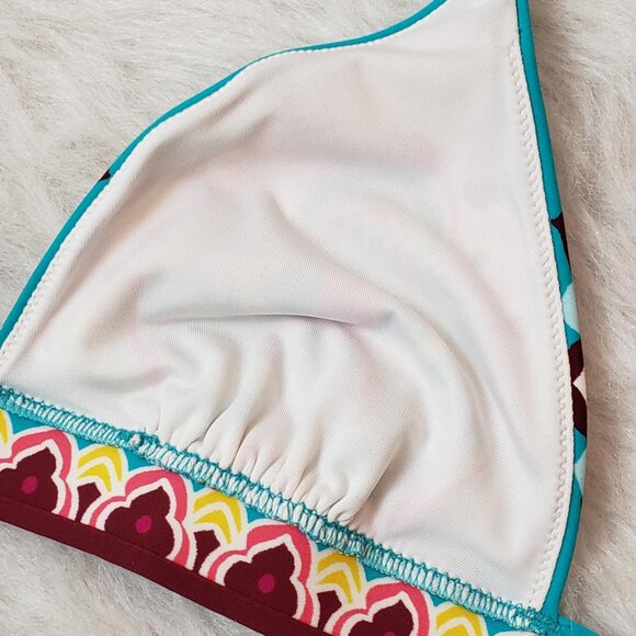 Victoria's Secret Small Beach Sexy Turquoise Caribe Floral Boho Bikini Swim Suit - Picture 8 of 16